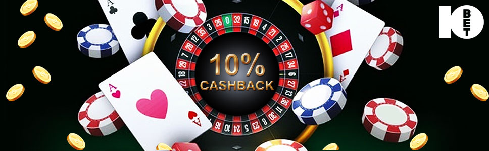 10Bet Casino 10% Cashback on Losses Incurred Every Week