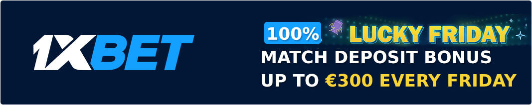 Claim 100% Sports Match Deposit Bonus of up to €300 Every Friday