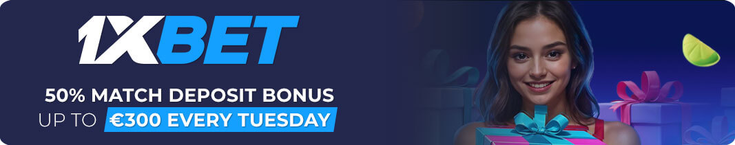 Get 50% match deposit bonus of up to €300 every Tuesday
