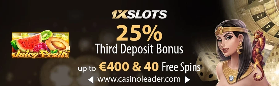 1X Slots Casino €400 Third Deposit Bonus 1X Slots Casino €400 Third Deposit Bonus