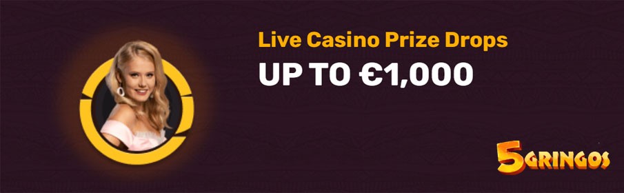 5Gringos Casino - Win a share of €1k Daily Prize Drops