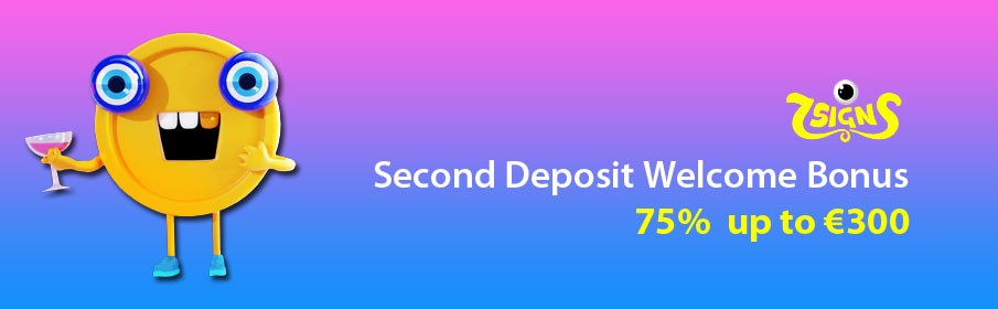 7Signs Casino 75% Second Deposit Bonus