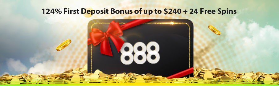888 Casino 124% First Deposit Bonus 