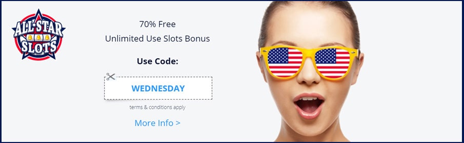 All Star Slots Casino Wednesday offer 