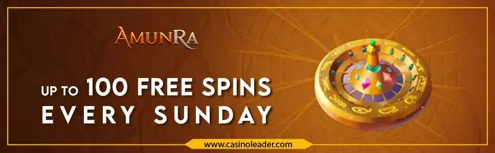 AmunRa Casino Up To 100 Free Spins Bonus Every Sunday