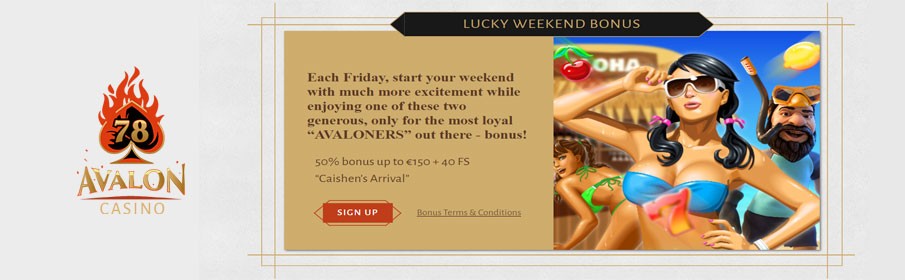 Avalon78 Casino Weekend Bonus 