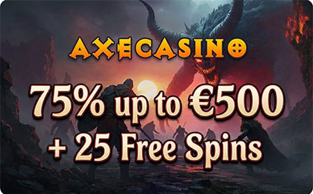 Axe Casino 75% Reload Bonus and 25 Free Spins Code Claim Your Bonus: 75% Match + 25 Free Spins Every Thursday