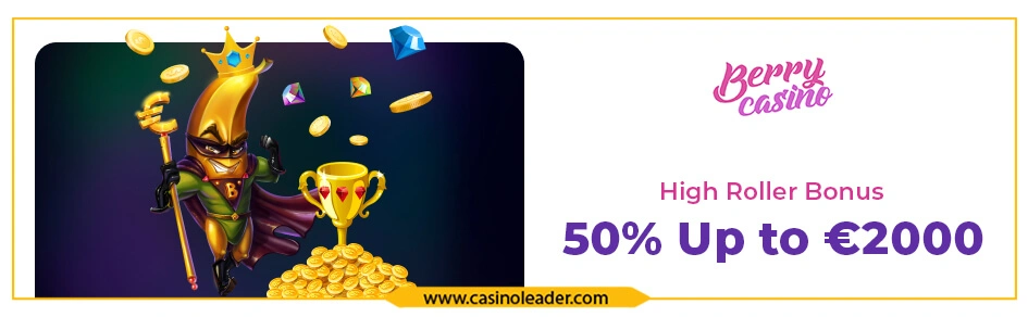 Berry Casino €2000 High Roller First Deposit Bonus Code
