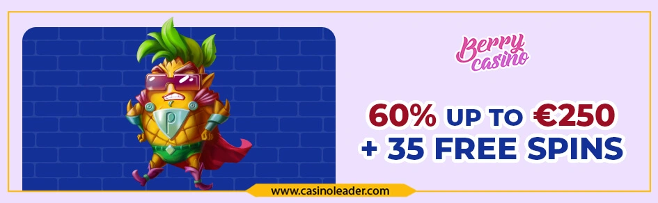 Berry Casino up to €250 Reload Bonus + 35 FS on Sunday