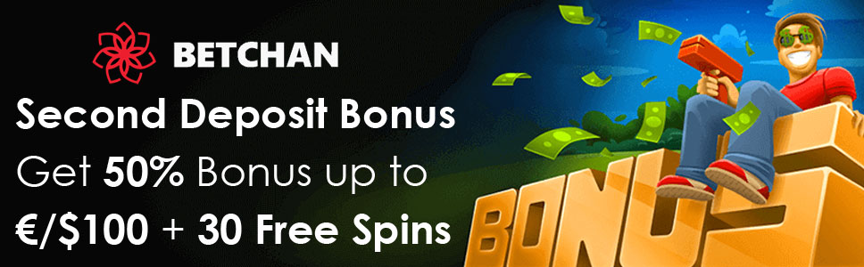 Betchan Casino €/$100 Second Deposit Bonus