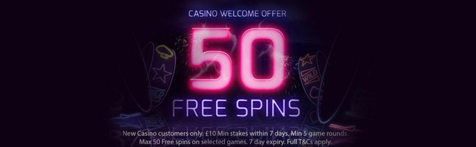 Casinos free spins welcome bonus