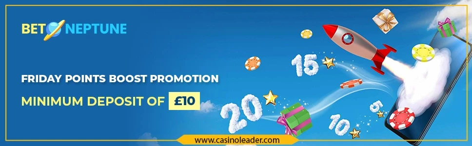 BetNeptune Casino Weekly Point Reward in Friday Boost Bonus