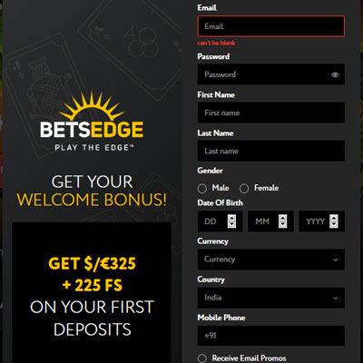 Betsedge Casino Sign Up