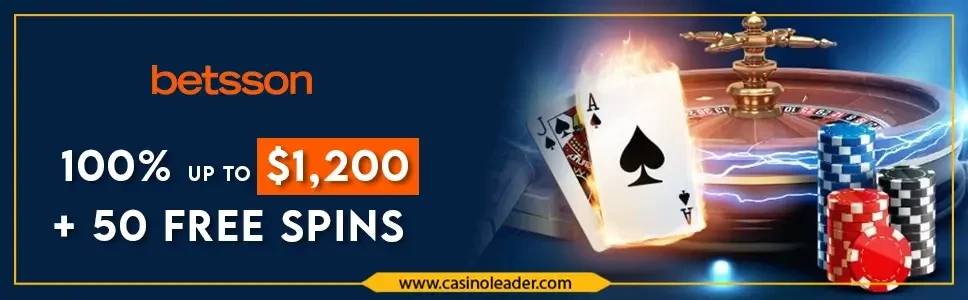 Betsson Casino Up to $1200 + 50 Free Spins Welcome Bonus Betsson Casino Up to $1200 + 50 Free Spins Welcome Bonus