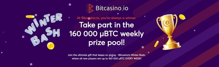 Bitcasino 160,000 μBTC Weekly Winter Bash Prize Pool