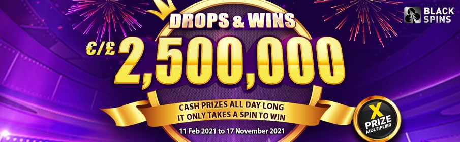 Black Spins Casino £2,500,000 in Drops & Wins Promotion