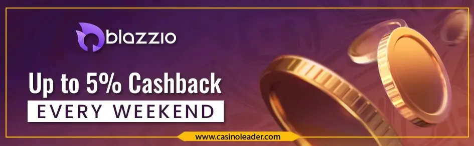 Blazzio Casino 5% Cashback Bonus Code Every Weekend