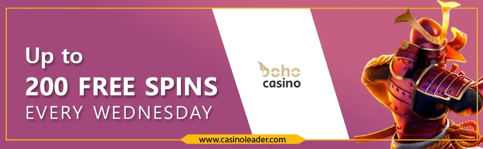 Boho Casino up to 200 Free Spins Bonus every Wednesday