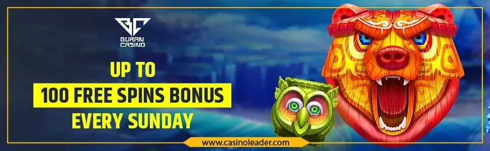 Buran Casino Up To 100 Free Spins Bonus Every Sunday