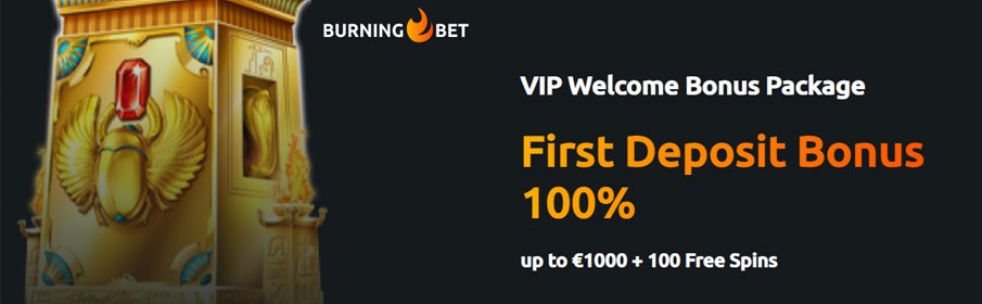 BurninBet Casino 100% First Deposit VIP Bonus