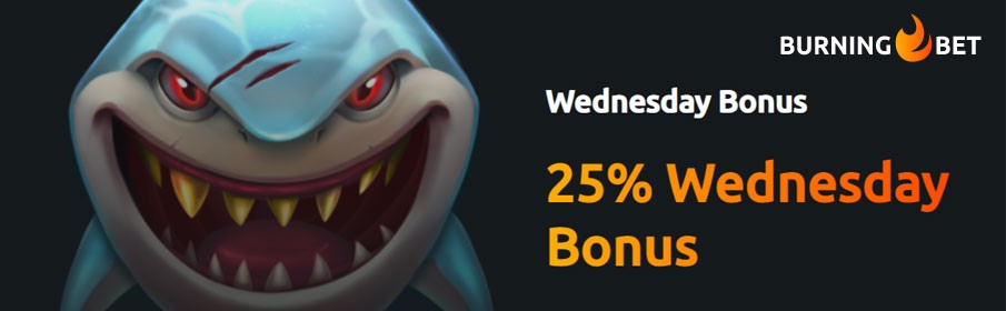BurningBet Casino 25% Wednesday Bonus