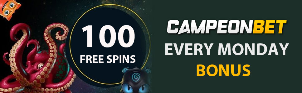 Campeonbet Casino 100 Free Spins Bonus Every Monday
