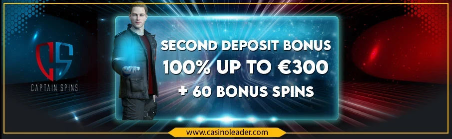 Captain Spins Casino Second Deposit Bonus