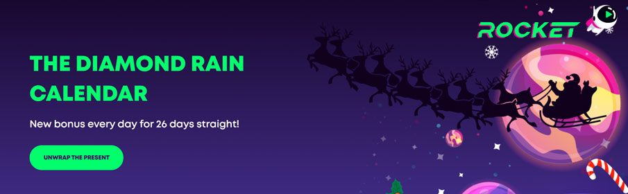 The Diamond Rain Calendar Christmas Promotion at Casino Rocket