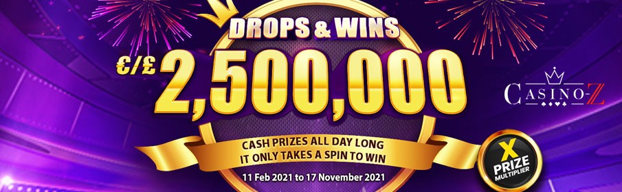 Casino-Z Daily Drops & Win Offer - €2500,000 Prize Pool
