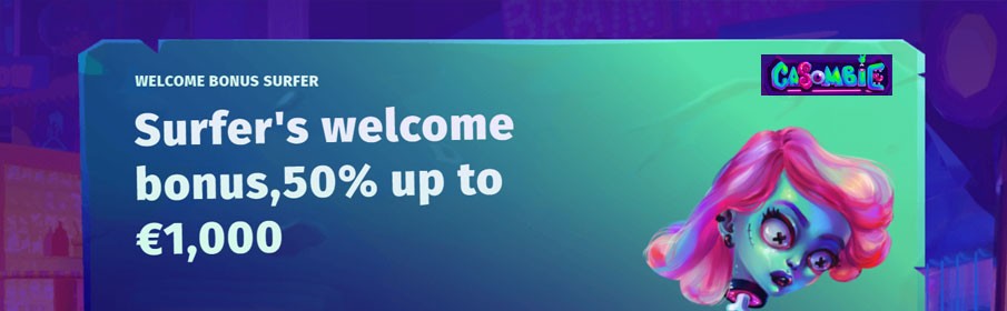 Casombie Casino 50% Surfer’s Welcome Bonus