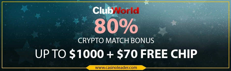 Club World Casino $1000 Crypto Bonus