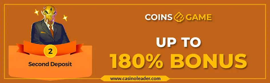 Coins Game Casino Up to 180% Second Deposit Bonus Coins Game Casino Up to 180% Second Deposit Bonus