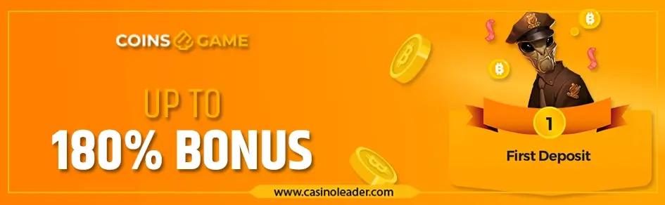 Coins Game Casino up to 180% First Deposit Bonus Coins Game Casino up to 180% First Deposit Bonus