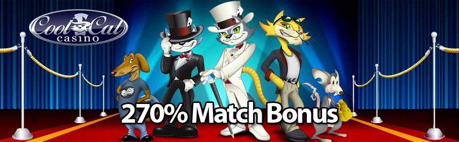 Cool Cat Casino Gives 270% No Wager Match Bonus