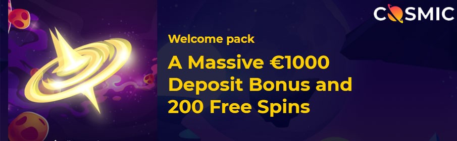 Cosmic Slot Casino 100%  First Deposit Bonus