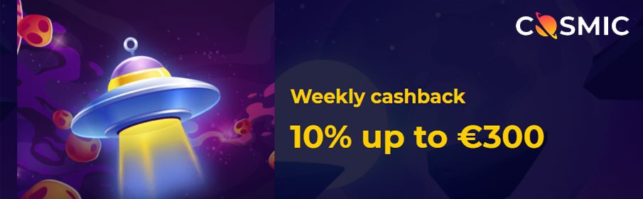 Cosmic Slot Casino Weekly Cashback Bonus