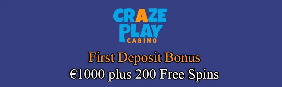 Crazeplay Casino €/$1k First Deposit Bonus & Free Spins
