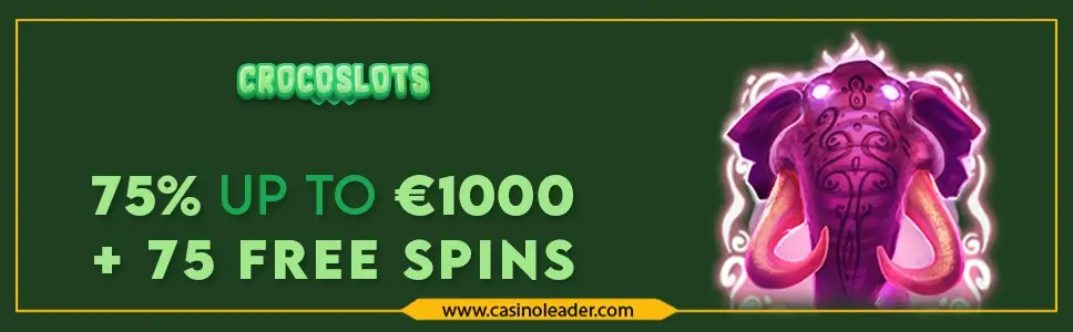 Croco Slots Casino Up To €1000 Second Deposit Bonus + 75 FS