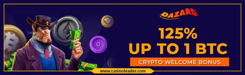 Dazard Casino 125% up to 1 BTC Crypto Welcome Bonus