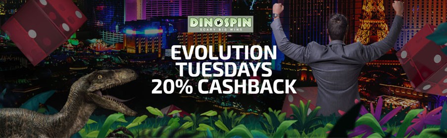 Dinospin Casino 20% Cashback Bonus 