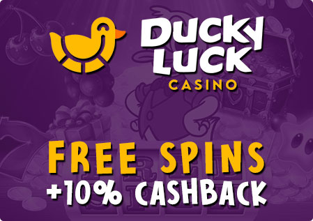 Ducky Luck Casino Free Spins Bonus and 10% Cashback