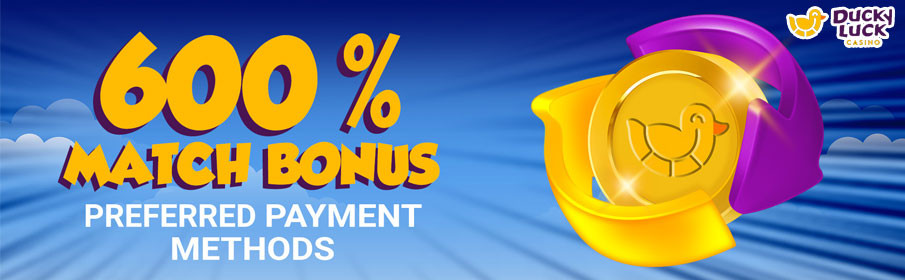 Ducky Luck Casino 600 Preferred Payment Methods Bonus