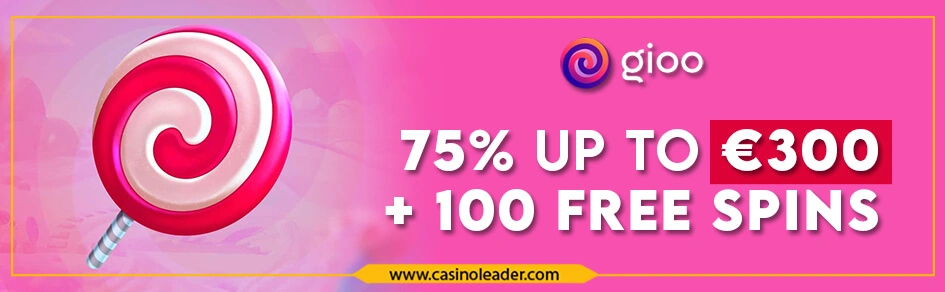 Gioo Casino €300 Third Deposit Bonus + 100 Free Spins