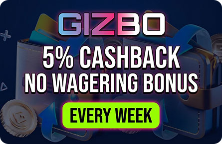 Gizbo Casino 5% No Wagering Live Casino Cashback Bonus Gizbo Casino No Wagering Live Casino Cashback Bonus