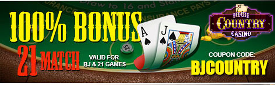 High Country Casino 100% Reload Games Bonus up to $250