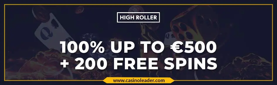 Highroller Casino up to €500 Welcome Bonus + 200 FS