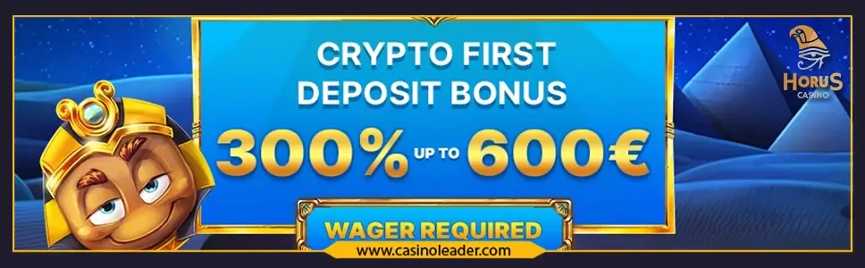 Horus Casino up to €600 Crypto First Deposit Bonus