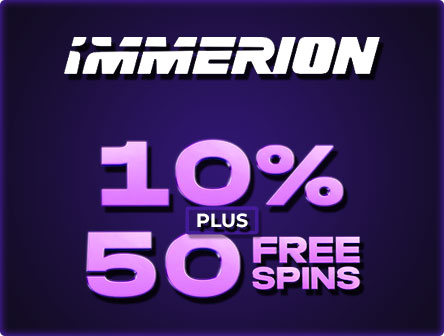 Immerion Casino 50 Free Spins and 10% Referral Bonus Immerion Casino 50 Free Spins and 10% Referral Bonus