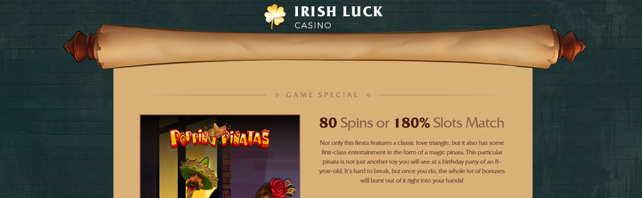 Irish Luck Casino 80 Free Spins Game Special Bonus