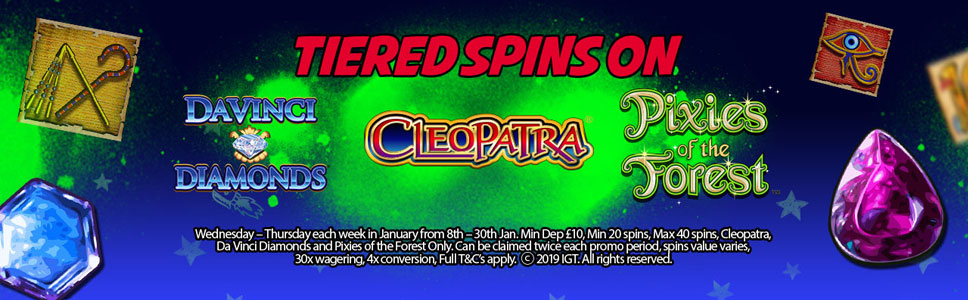 Kerching Casino Tiered Spins Offer